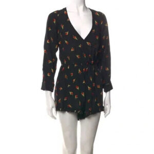 Faithfull The Brand Deep V Long Sleeve Romper